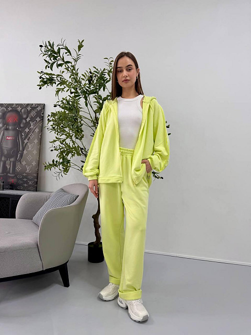 Женский стильный повседневный костюм двойка, турецкая петля хлопок Лайм Одесса - изображение 4