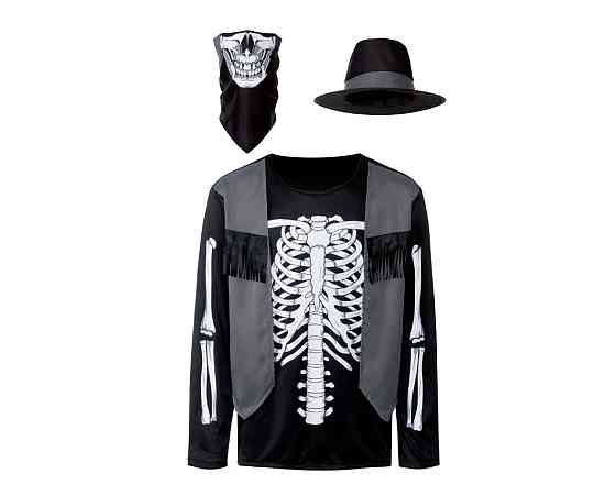 Ковбойський костюм для вечірки на Хелловін футболка з довгим рукавом капелюх бандана розмір L 52-54 чорний Київ