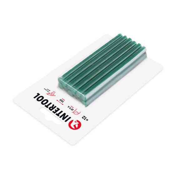 Комплект клейових стрижнів зелених, 7,4×100 мм, 12 шт. INTERTOOL RT-1058 Київ