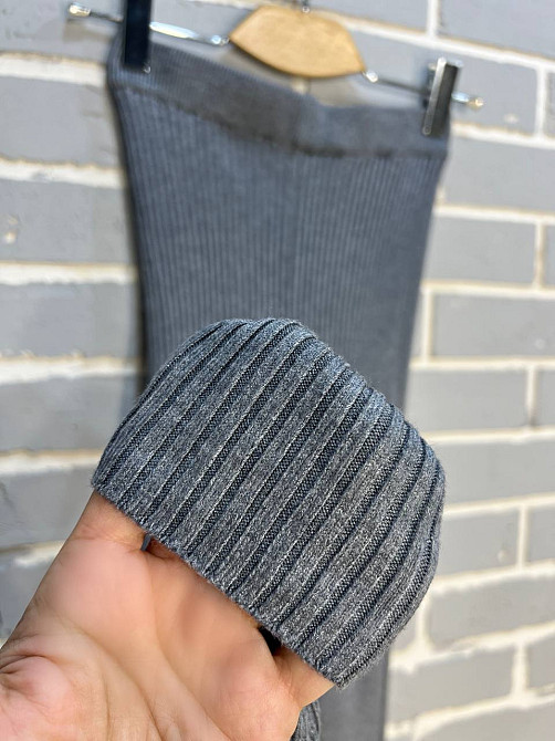 Лосины женские U 6157 рубчик теплые вязаные, серый, one size Одесса - изображение 4