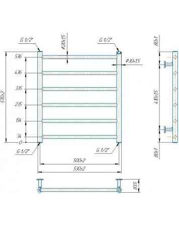 Водяной полотенцесушитель Mario INOX Флет 570х530/500 Киев