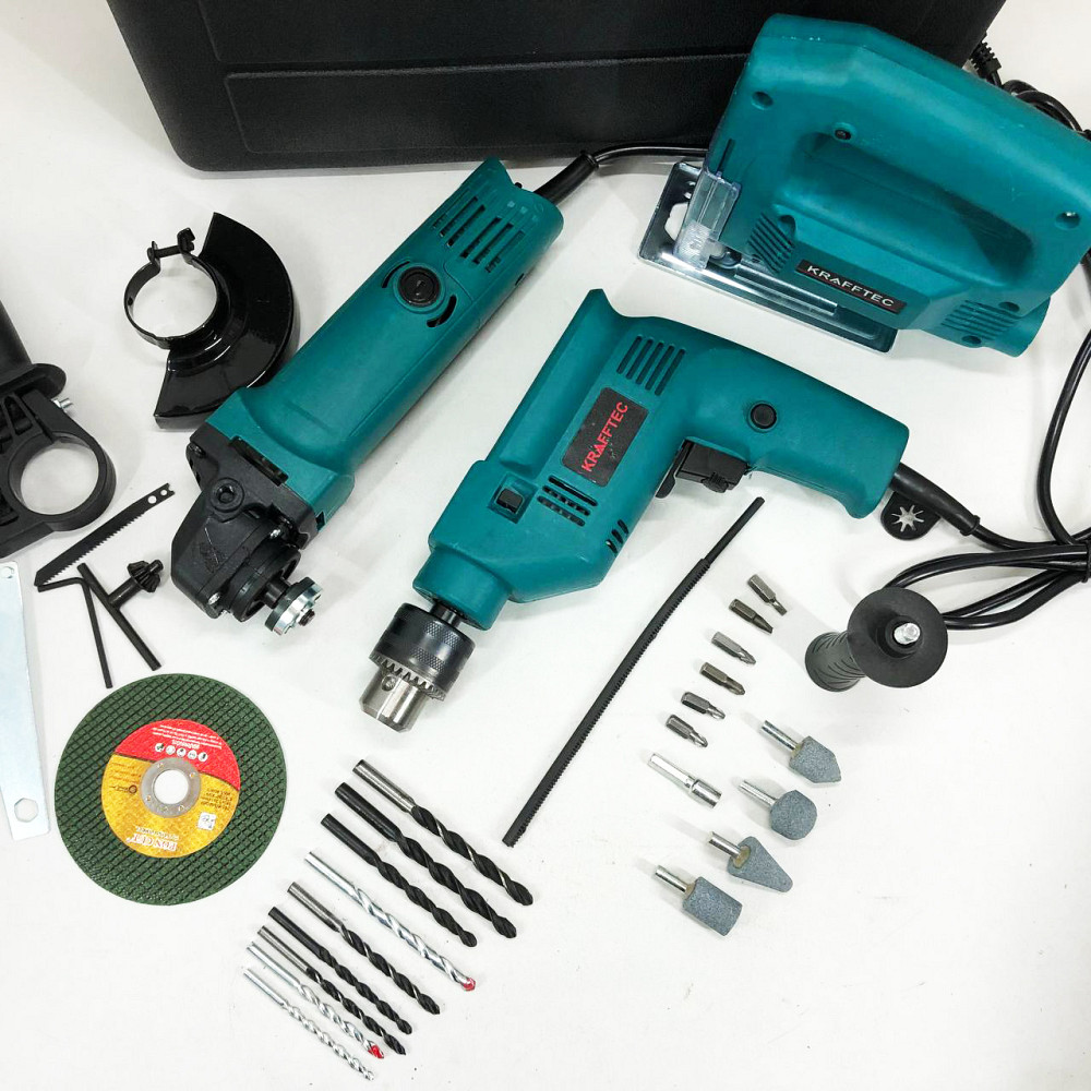 Набір електроінструментів 3в1: мережний ударний дриль, болгарка мережева, електричний лобзик потужний LN-12 Львів - фото 11