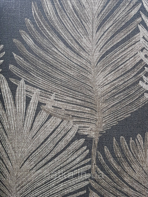 Шпалери вінілові на флізеліні AS creation Metropolitan stories By Time 0,53х10 листя папороті сірі чорні Київ - фото 1