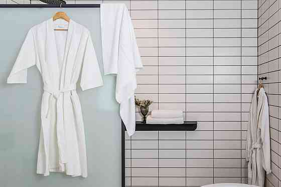 Ecotton Халат готельний Ecotton XXL вафельний білий з поясом універсальний White 52-54 розмір у Коломыя