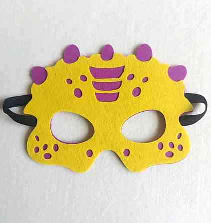 Детская маска динозавр детям на утренник 14 на 19 см желтый Киев
