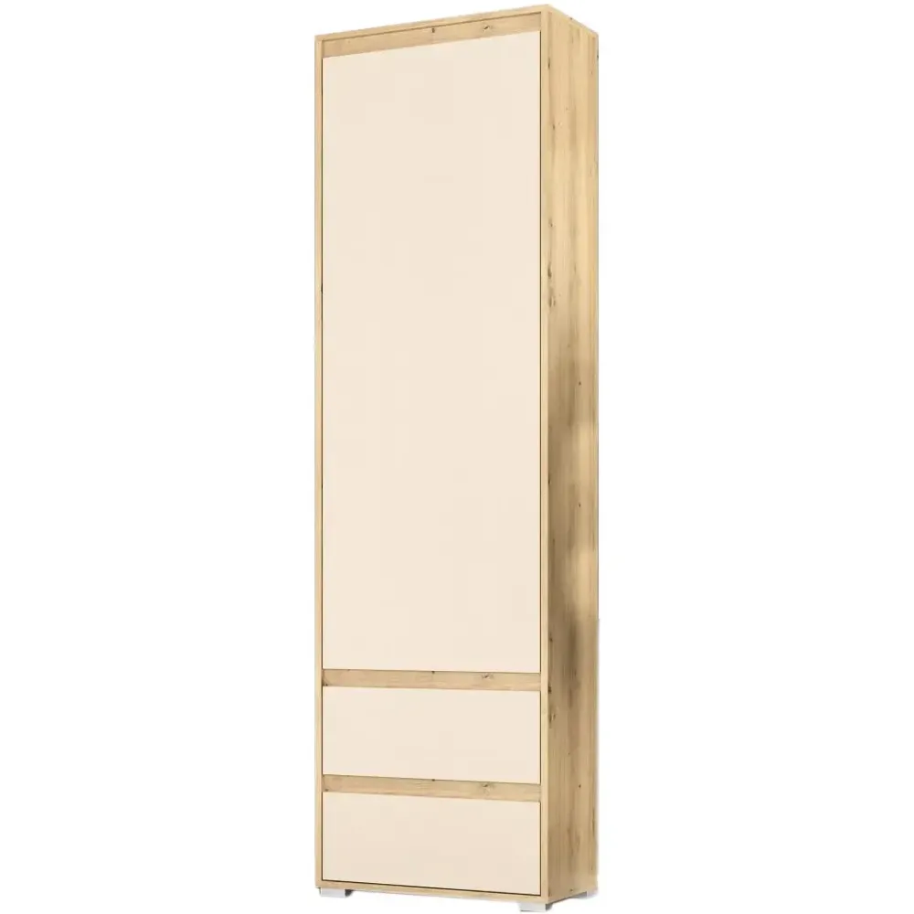 Пенал 1Д2Ш Торино – 541х1965х350 – Дуб Артисан + Шампань Львов - изображение 1