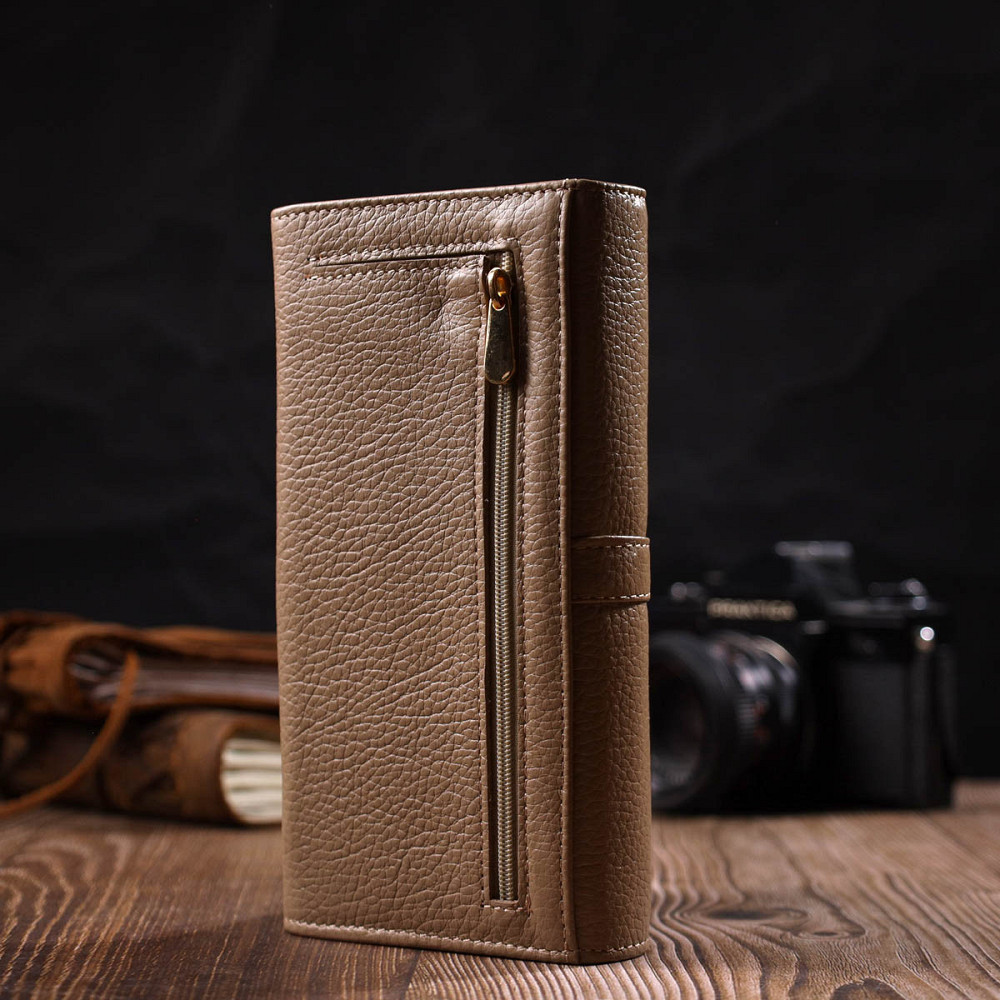 Практичный женский кошелек с большим количеством отделений из натуральной кожи Tony Bellucci 21959 Бежевый Киев - изображение 8