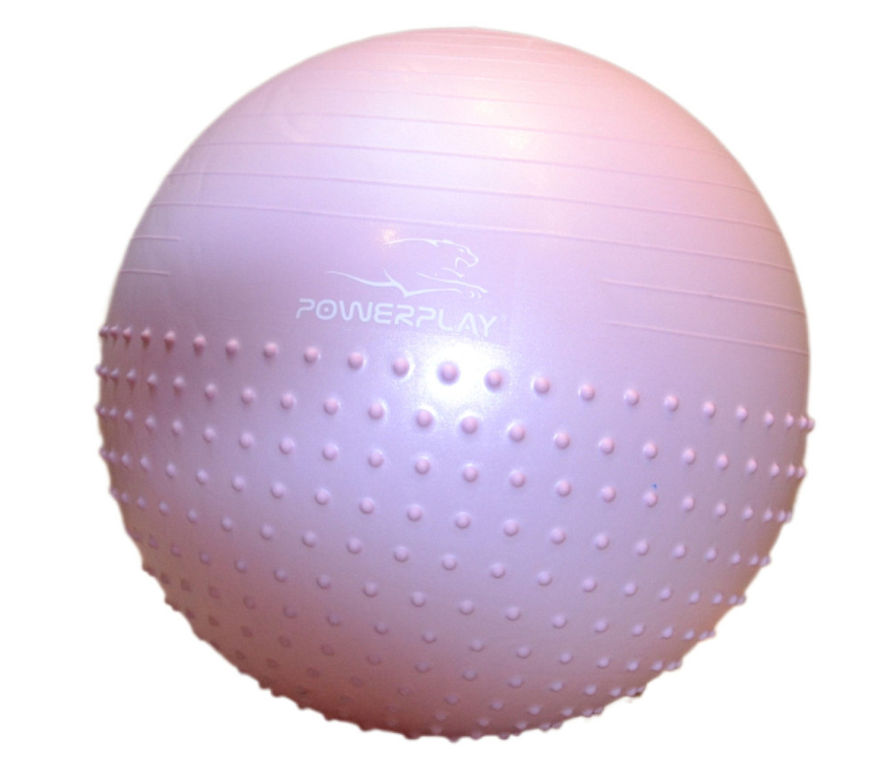 М'яч для фітнесу (фітбол) напівмасажний PowerPlay 4003 Ø65 cm Gymball  Ліловий + помпа Луцьк - фото 4