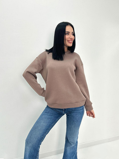 Жіночий теплий батник "Wear" Турція оптом | Норма і батал Мокко, 46-48 Київ - фото 2