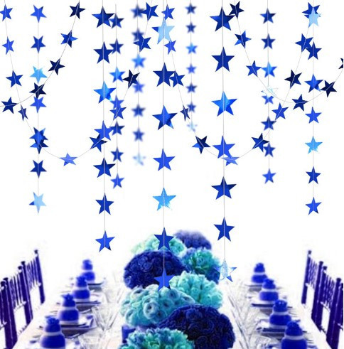 Гирлянда Звездочки глянцевые на нити 4 м на 7 см синий Киев - изображение 3