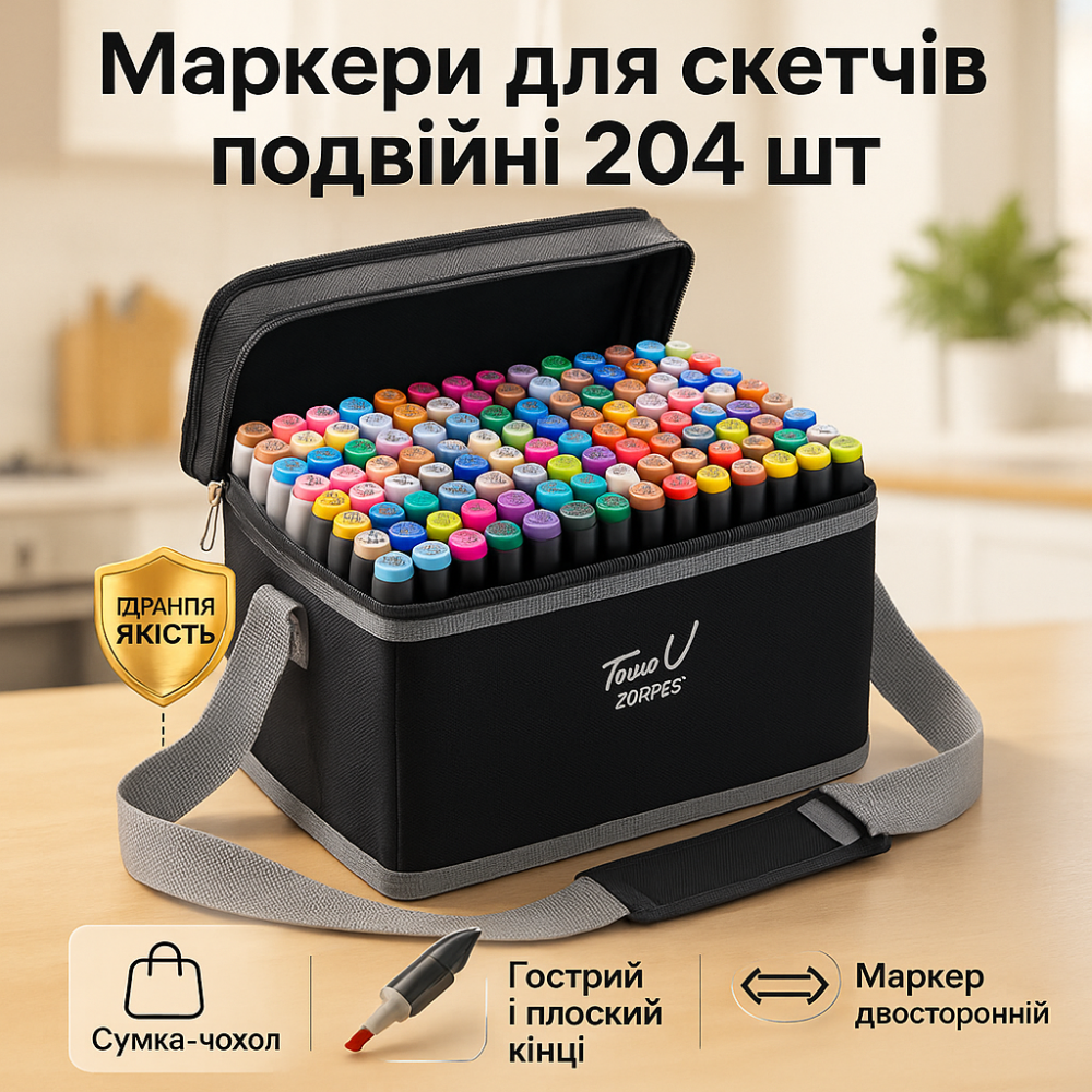 Маркери на спиртовій основі 204, Маркери двосторонні для ескізів та скетчів, Набір скетч маркерів PK-36 Львів - фото 18
