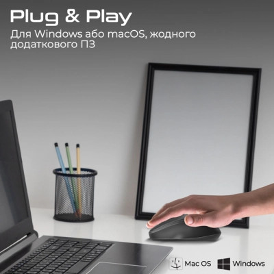 Мышка Promate UniGlide Wireless Black (uniglide.black) Винница - изображение 9
