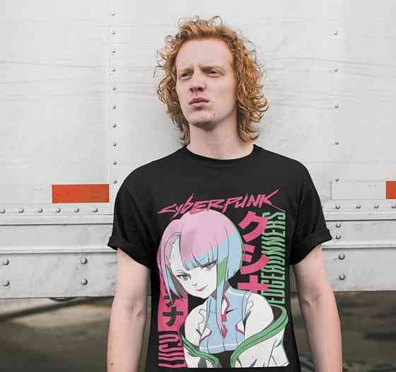 Футболка чоловіча з аніме принтом Вінтаге Спекіал Аніме Лове оверсайз (S/M/L) Чорний AnimeJ1202 Дніпро