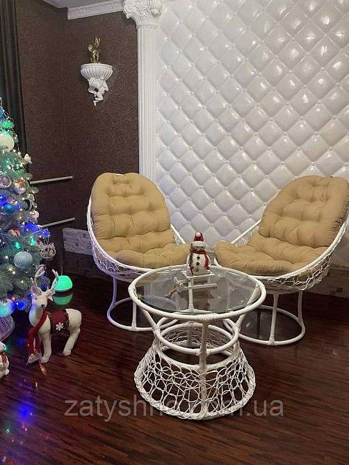 Меблі з ротанга біла балконна Київ - фото 2