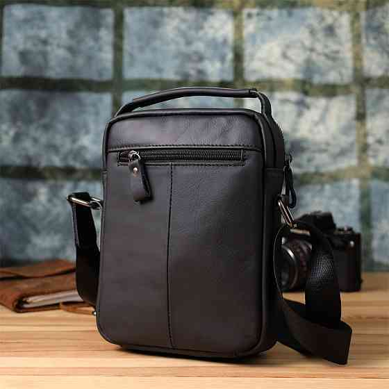 Деловая мужская сумка из натуральной кожи Vintage 23036 Черный Киев