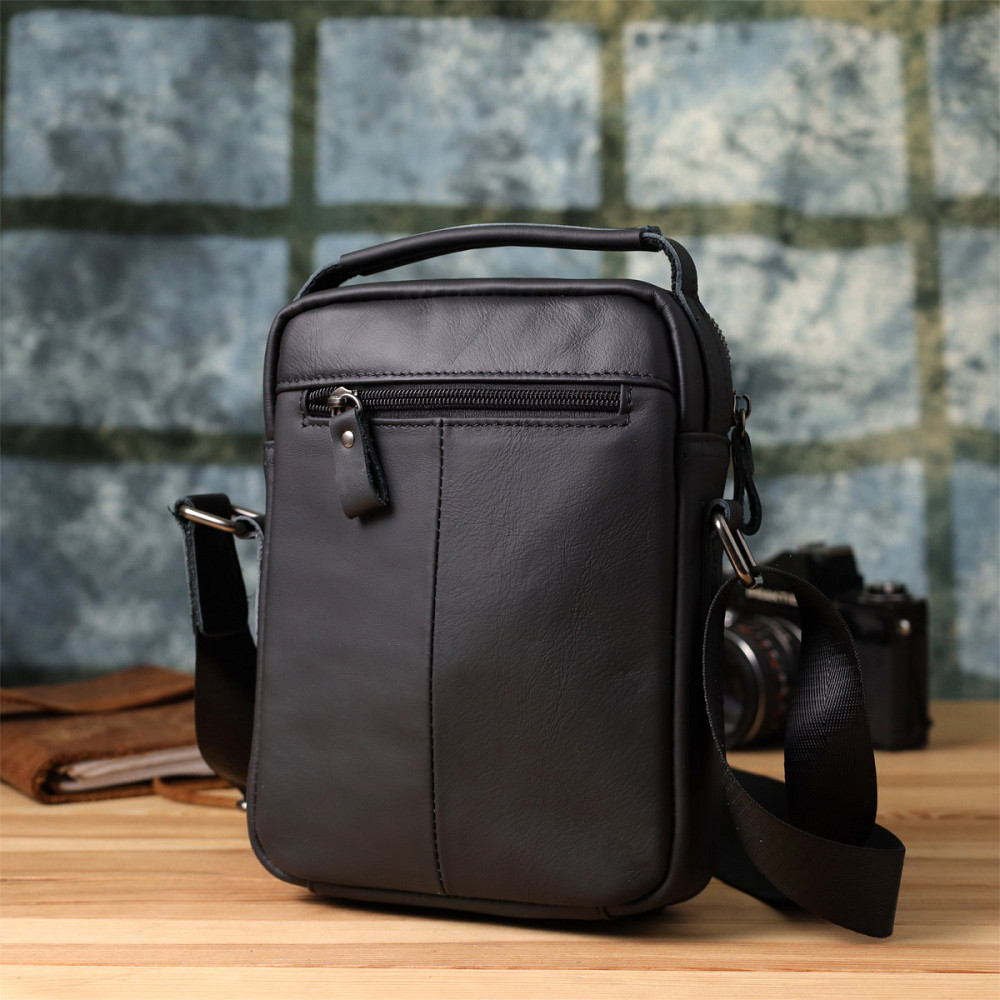 Деловая мужская сумка из натуральной кожи Vintage 23036 Черный Киев - изображение 2