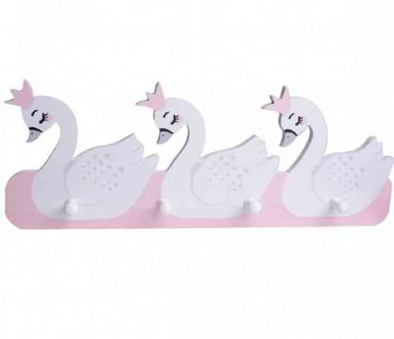 Детская деревянная настенная вешалка Лебеди Винница