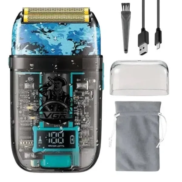 Электробритва аккумуляторная шейвер VGR V-352 IPX5 с двойным лезвием + LCD дорожная сумка Винница - изображение 1