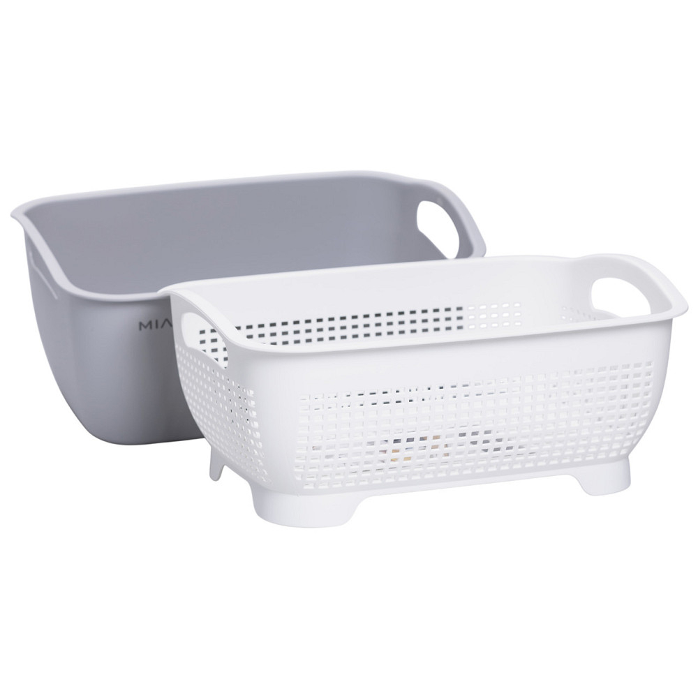 Yiwu Кошик-друшлак 2 в 1 для миття овочів, фруктів і зелені 32×23×13 (см) Білий HP-45-5W Киев - изображение 2