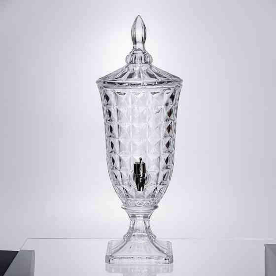 Лимонадниця з краном на підставці скляна 2 л лимонадник 46 см прозорий HP-19-12F Київ