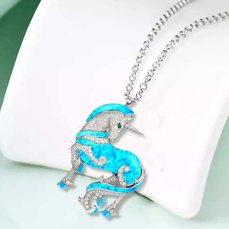 Цепочка с единорогом серебристая, длина цепочки 48см, единорог 2,5*2см Киев - изображение 2