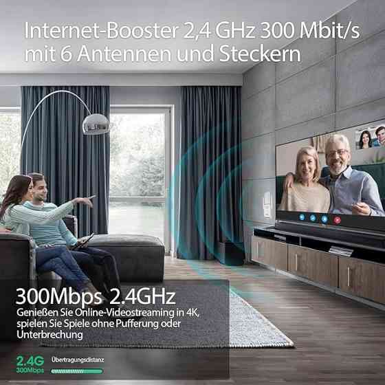 Двохдіапазонний Wi-Fi ретранслятор репітер JICICUXI ZJQ-300 — 1200 Мбіт/с, 6 антен Луцьк