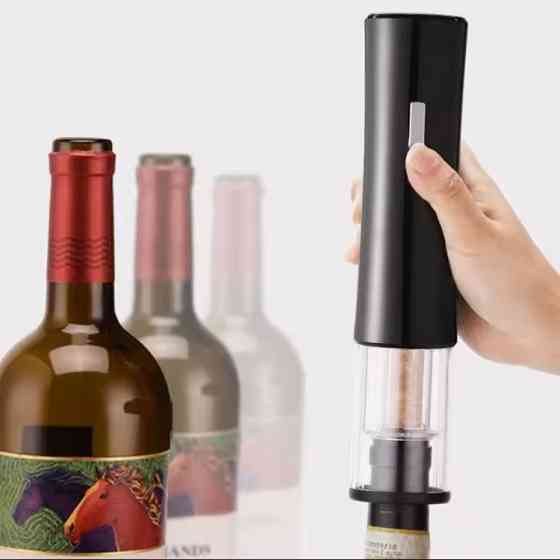 Штопор электрический на батарейках автоматический для вина електроштопор портативный прозрачный черный Кам'янець-Подільський