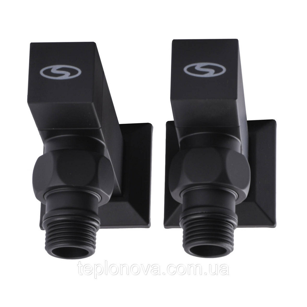 Набор Кран полуоборотный угловой с американкой SOLOMON LUX 1/2″ CUBE BLACK 8888 (1уп) Черновцы - изображение 3