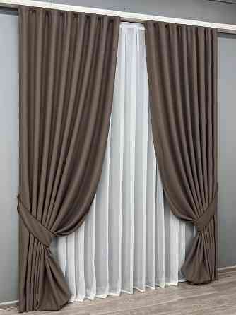 Комплект готовых штор VR-Textil Bagema Rvs № 2070ш Кофейный 150х290 см 2 шт (33-1283) Киев