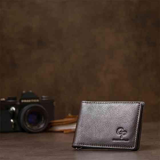 Мужской кожаный зажим для денег GRANDE PELLE 11478 Коричневый Киев