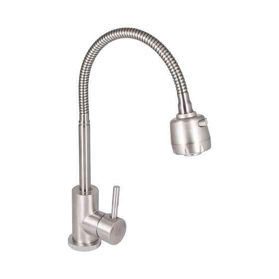 Змішувач для кухні Lidz Aria 015F41 з гнучким виливом (k35) LDARI015F41NKS45306 Nickel Київ