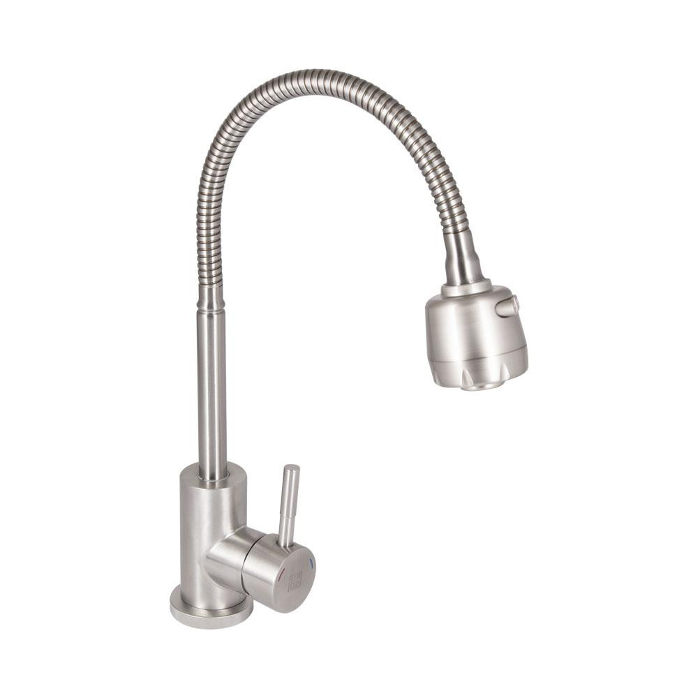 Змішувач для кухні Lidz Aria 015F41 з гнучким виливом (k35) LDARI015F41NKS45306 Nickel Київ - фото 1