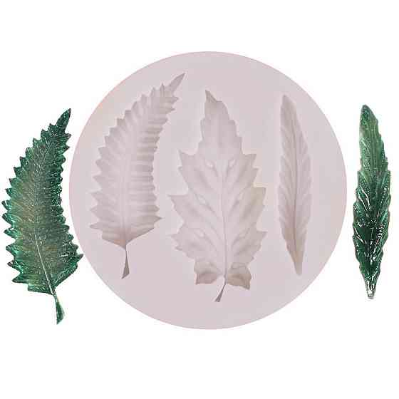 Силіконова форма Листя 88 мм сірий Київ