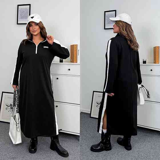 Женское стильное платье батал в стиле спорт шик итальянский трикотаж Одесса