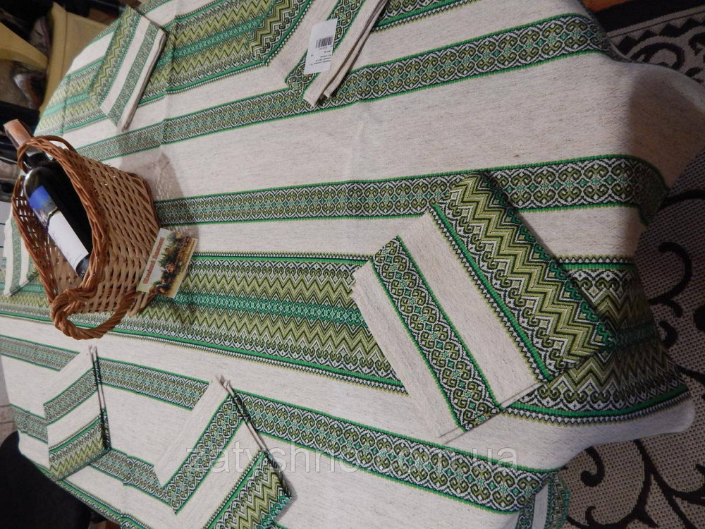 Зелена скатертина вишита на подарунок Київ - фото 7