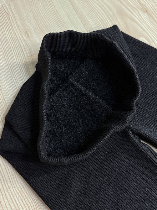 Лосини жіночі A-N 6126-6161 теплі в рубчик на хутрі ангори, чорний, one size Київ - фото 11