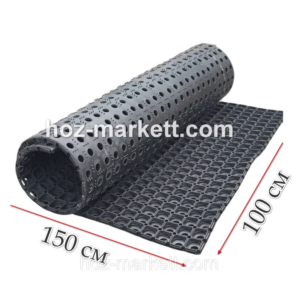 Килимок 150 х 100 х 1.6 см гумовий брудозахісний з отворами, гумове покриття Ковер 150 см х 100 см Харків - фото 2