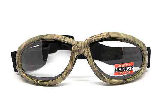 Окуляри захисні з ущільнювачем Global Vision Eliminator Camo Forest (clear), прозорі в камуфльованій оправі Запоріжжя