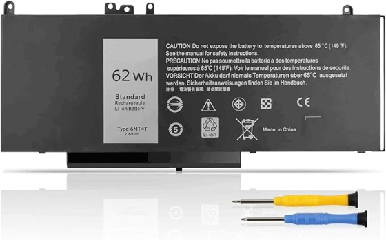 Аккумуляторная батарея K KYUER 6MT4T для Dell Latitude E5470 E5570 E5270 Precision 3510 7.6V 62Wh литий-ионная черная Киев
