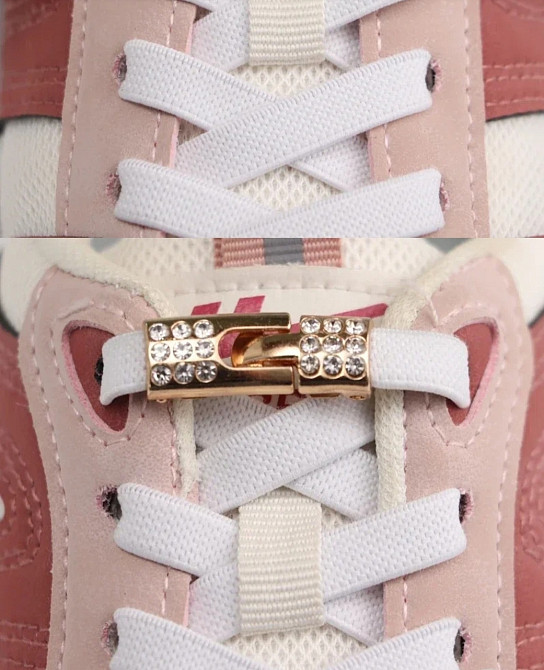 Шнурки еластичні без зав'язок з металевою застібкою зі стразами Сміла - фото 5