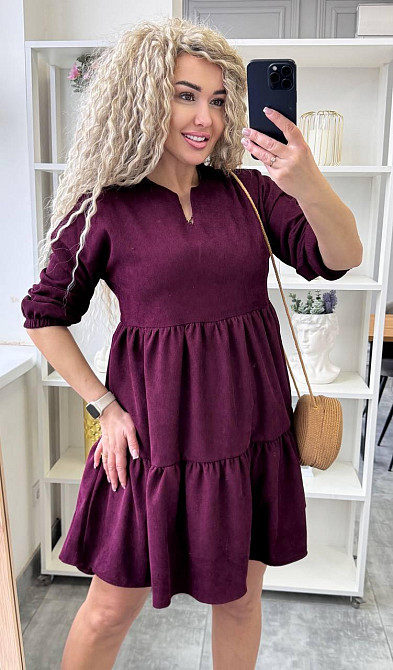 Женское базовое повседневное платье микро вельвет Марсал, 42/44 Одесса - изображение 5