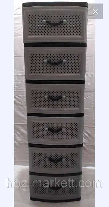 Комод пластиковый серый на 6 ящиков серый сетка Харьков - изображение 3