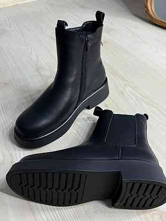 Черевики жіночі Hengji 958 челсі утеплені на хутрі шкіряні чорні, 36, 23 см Київ