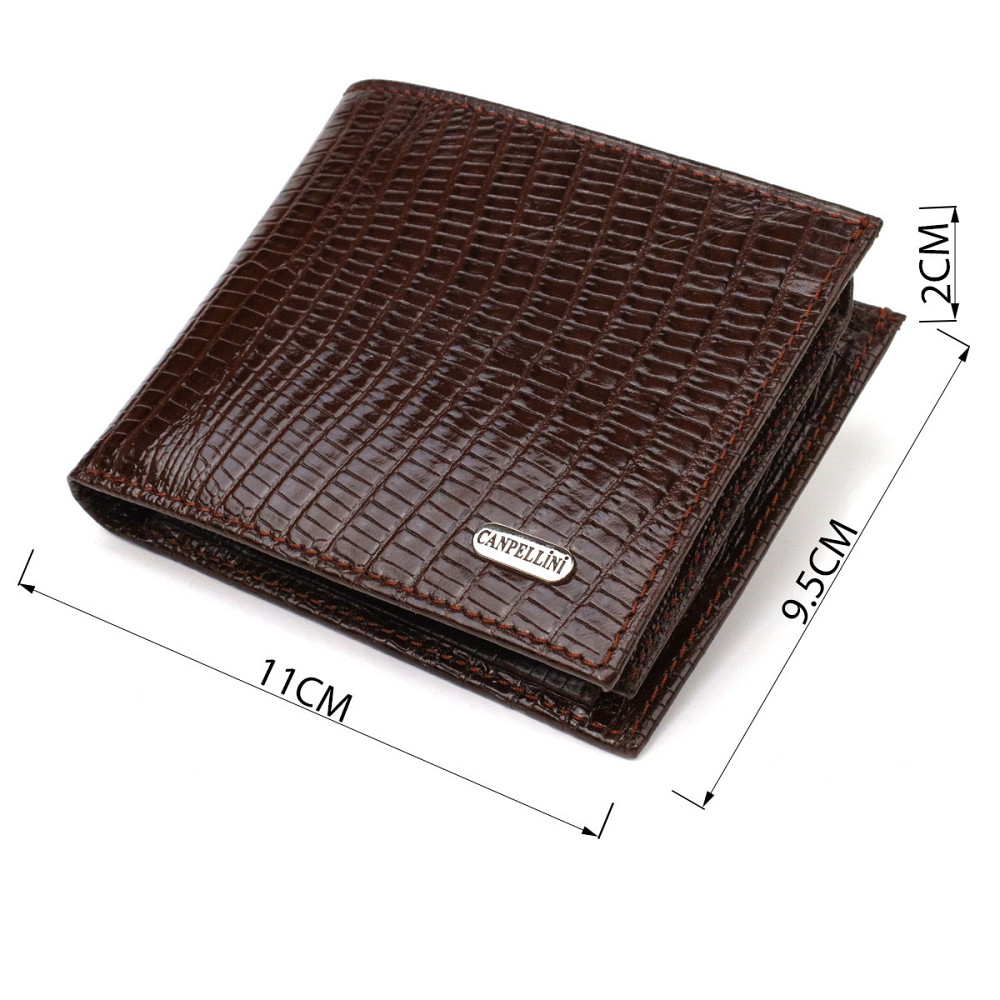 Интересное мужское портмоне из натуральной фактурной кожи CANPELLINI 21785 Коричневое Киев - изображение 3