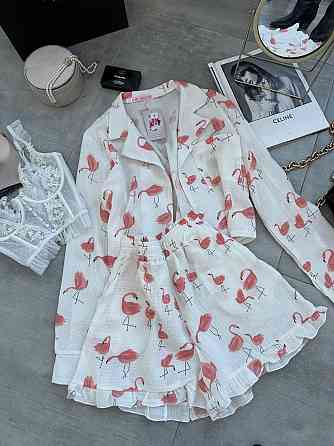 Женская принтованная пижама двойка из натурального муслина Одесса