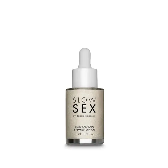 Суха олія-шимер для волосся та тіла Bijoux Indiscrets Slow Sex Hair and skin shimmer dry oil Львів