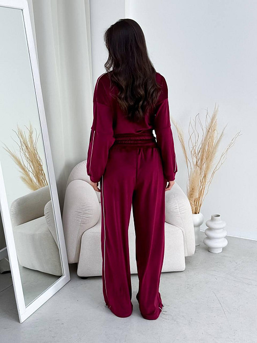 Велюровый костюм женский спортивный Бордовый 48/52 Харьков - изображение 8