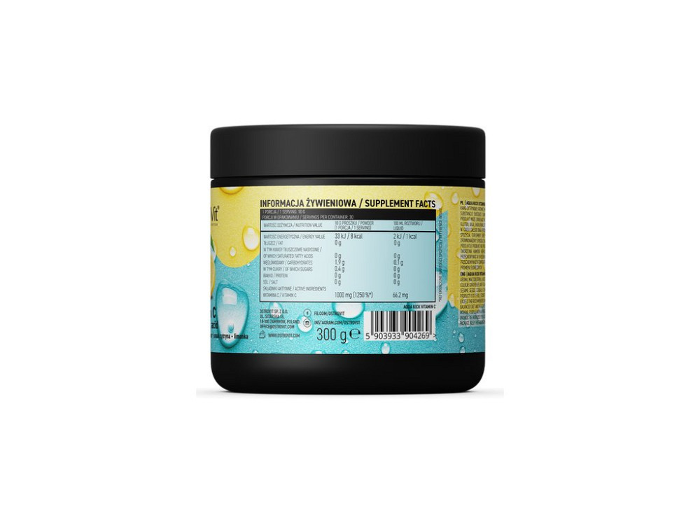 Витамин С Ostrovit Aqua Kick Vitamin C 300 g (Lemon-lime) Луцк - изображение 2
