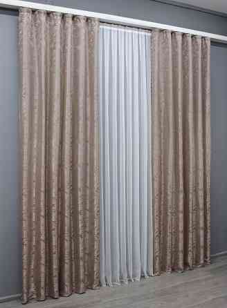 Комплект готових штор VR-Textil Жакард Magic № 1606ш Пудровий 145х270 см 2 шт (33-0469) Киев