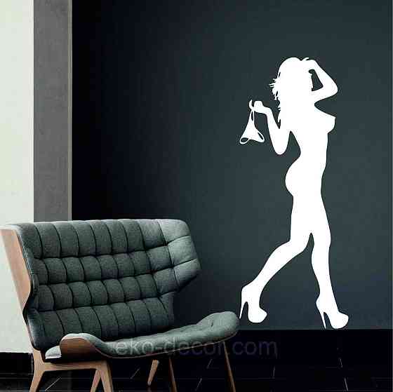 Декоративное настенное Панно «Силуэт женщины», Декор на стену 90*36 см, Белый Киев